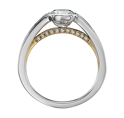 Zac Posen Doris 1.04ctw Diamond Engagement Ring 14k Multi-Tone Gold Size 6