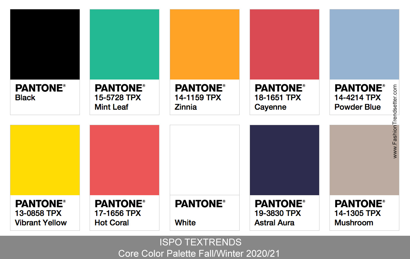 ISPO TEXTRENDS Color Trends Fall/Winter 2020/21 Fashion Trendsetter