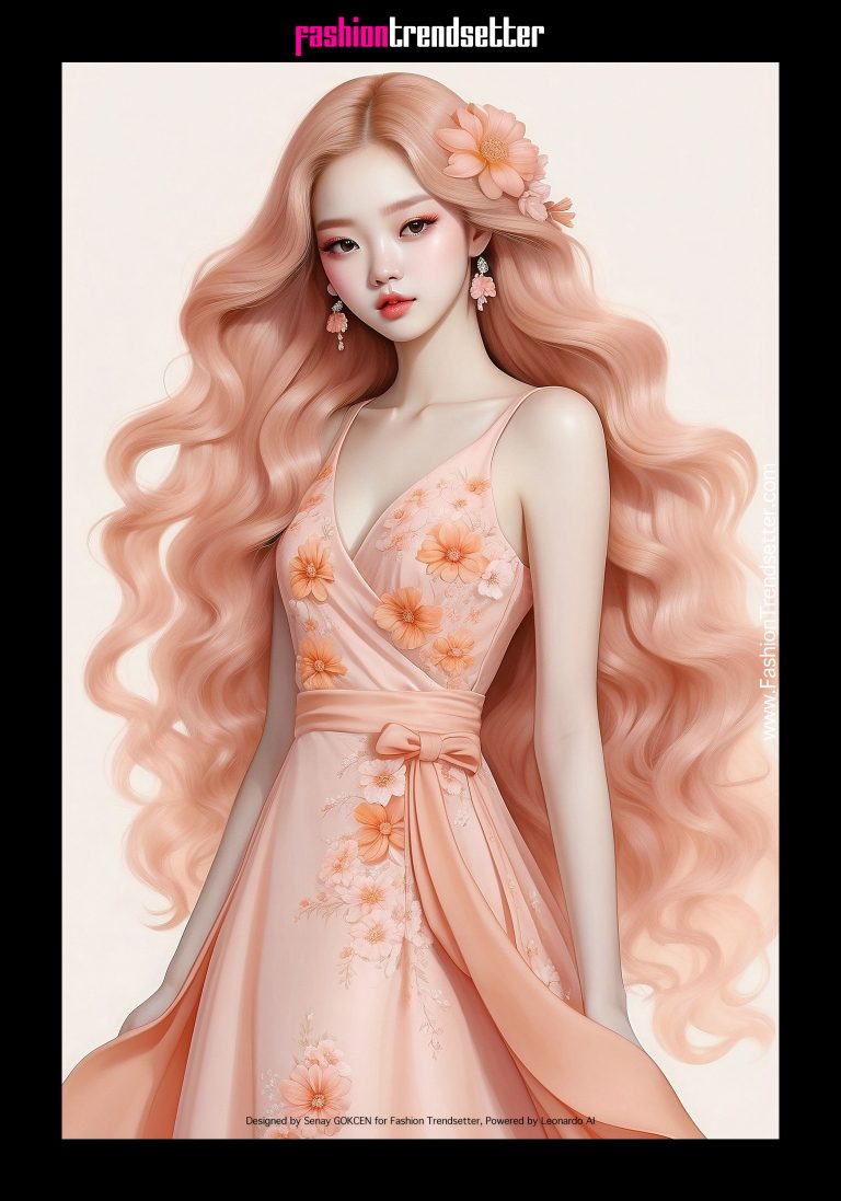 Fashion AI Collection III Inspired By Color Of The Year 2024 Pantone   PANTONE COY 2024 Peach Fuzz 13 1023 Fashion Collection III By Fashion Trendsetter 14 768x1097 