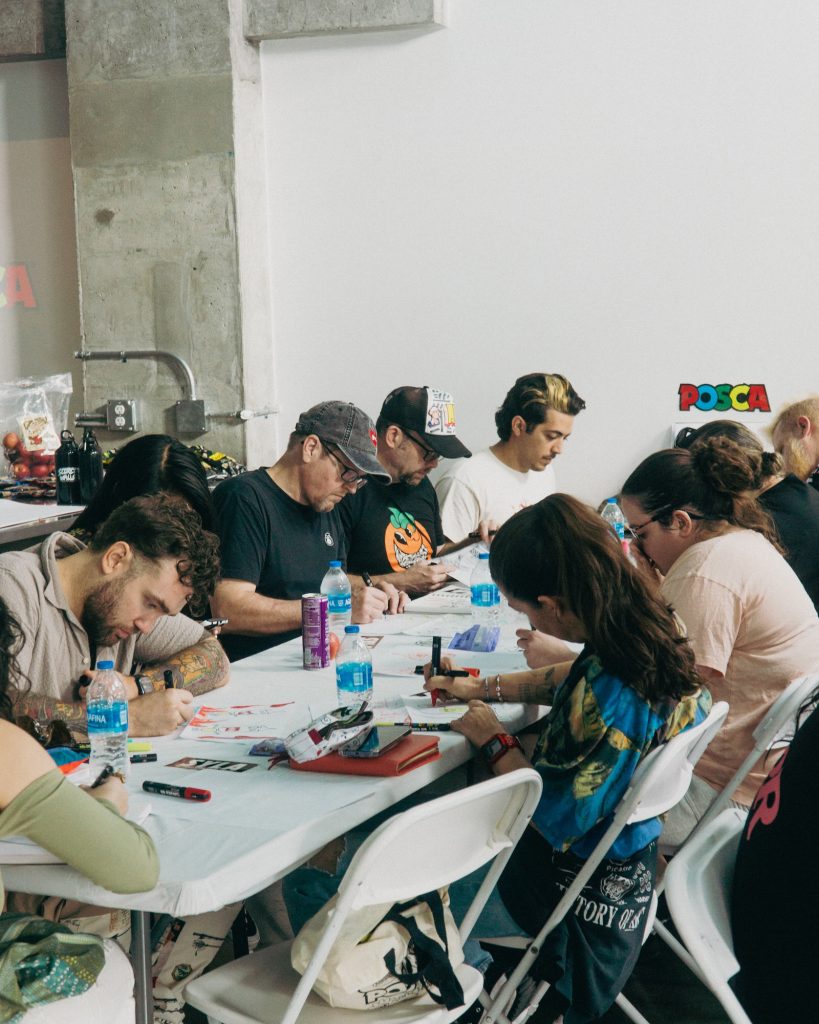 Workshop attendees during a Secret Walls Academy workshop in Miami, FL held during Miami Art Week 2023, led by artist Brian Butler (Photo: Emmett Methven)