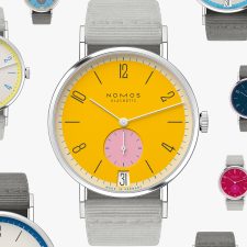 Color Blocking with Tangente 38 date Katzengold by NOMOS