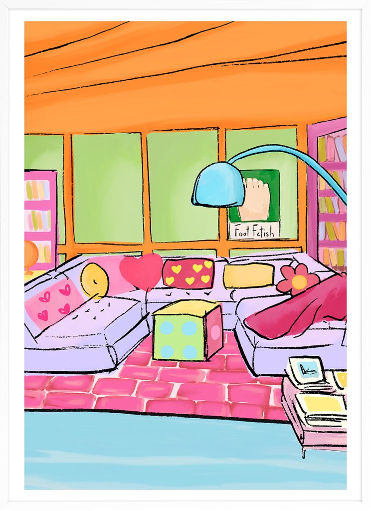 Desenio x Dani Klarić: Colorful Livingroom

A print featuring a colourful livingroom with an eclectic mix of patterns and colours. This is a exclusive print from the Desenio x Dani Klarić collection.