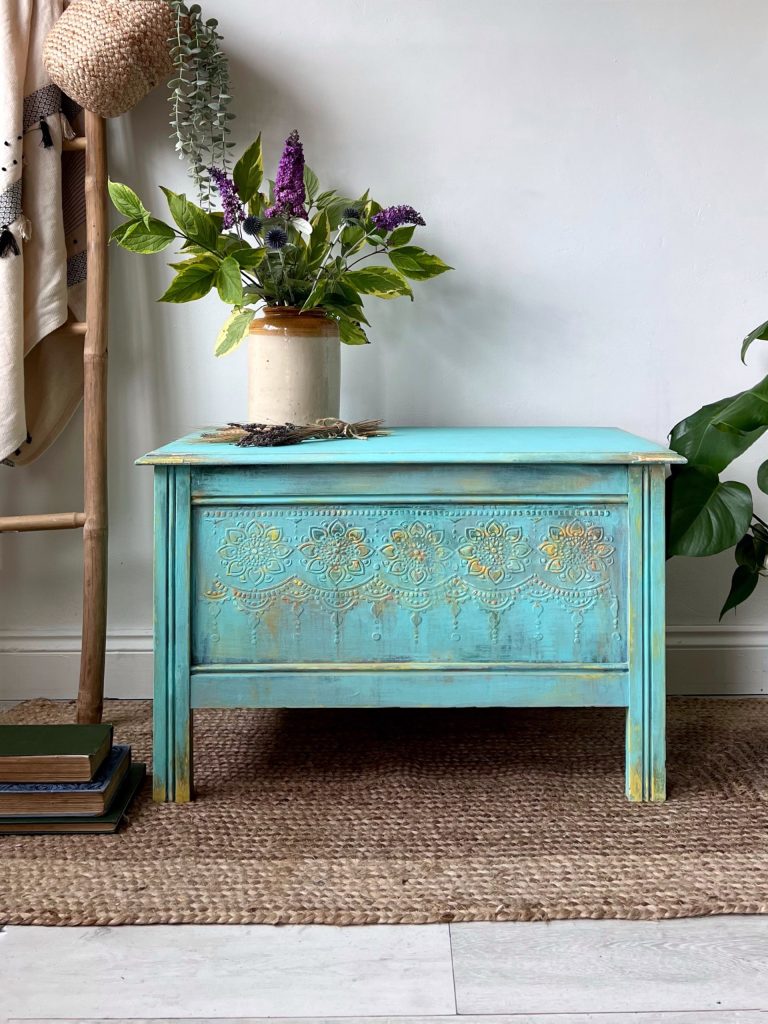 Terra Clay Painted Blanket Box by @faffdesigns