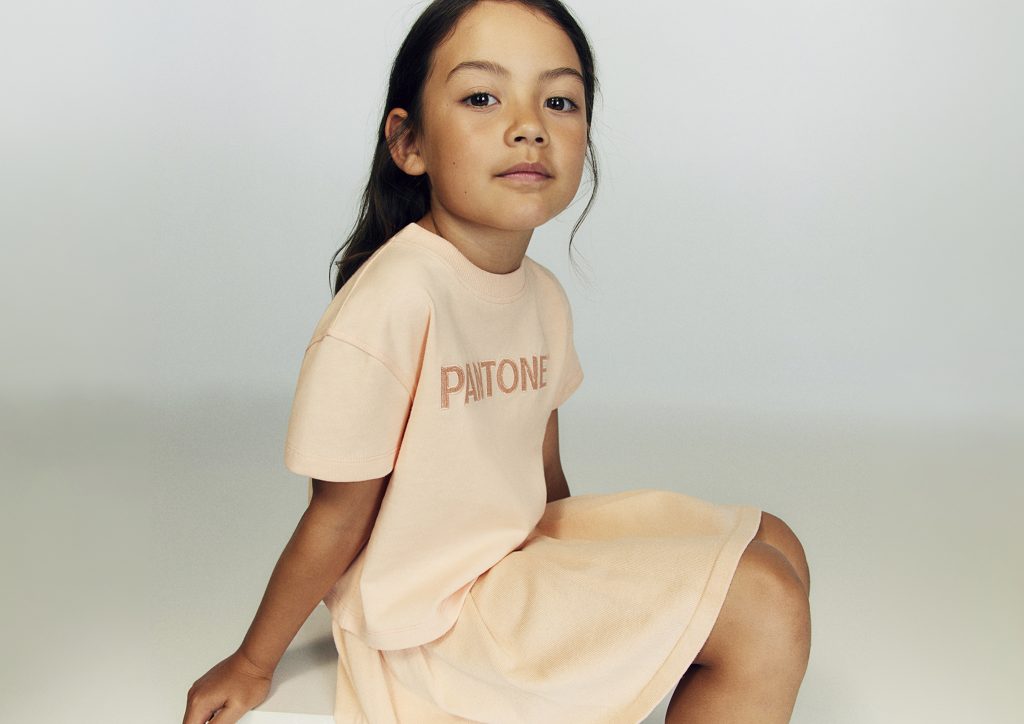 H&M x Pantone™ - Jersey Top with Embroidered Text and Pleated Skirt.