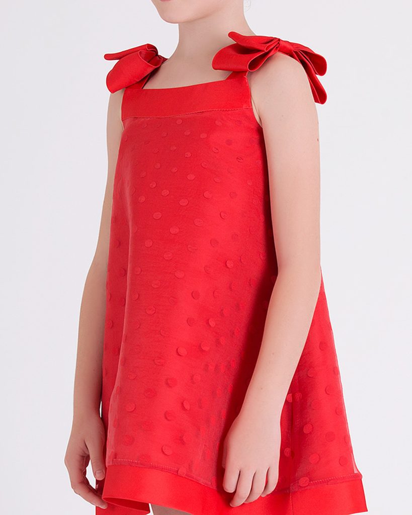 Polka Bow Dress from Mama Luma's Tomatina Collection.