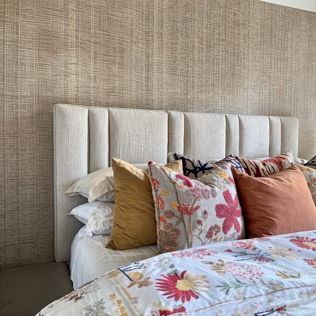 5 Original Ways to Create a Calm Bedroom Retreat

Add Warmth with Grasscloth Wallpaper