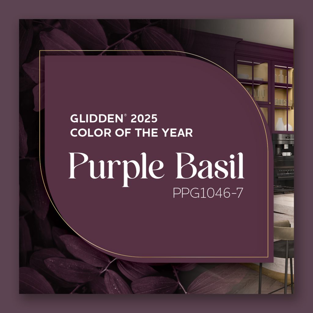 GLIDDEN Paint by PPG 2025 Color of the Year: Purple Basil PPG1046-7