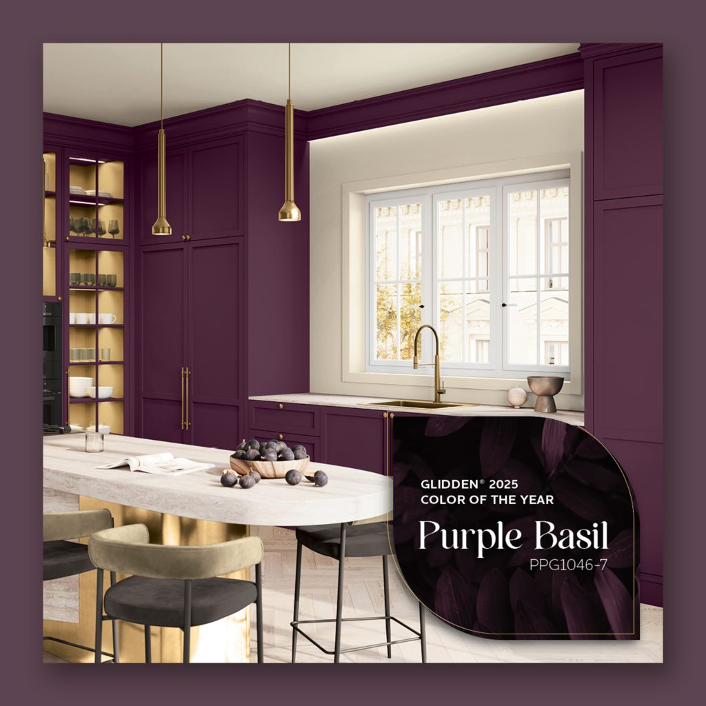 GLIDDEN Paint by PPG 2025 Color of the Year: Purple Basil PPG1046-7