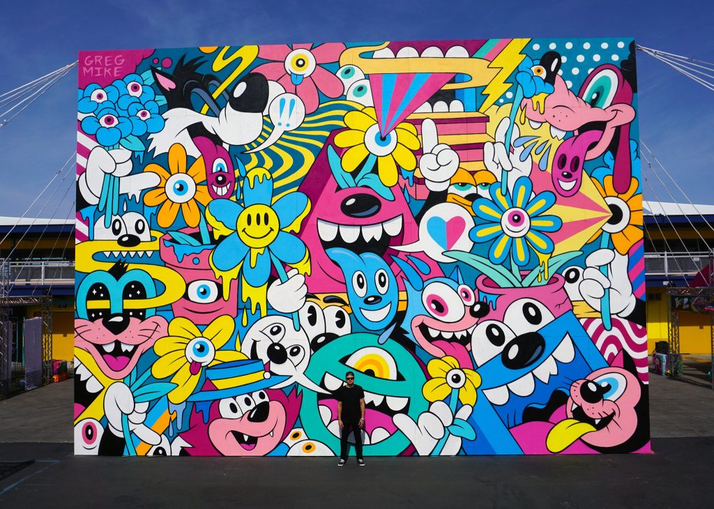 Greg Mike's mural design for EDC in Las Vegas, Nevada.
Photo by Dave Roland