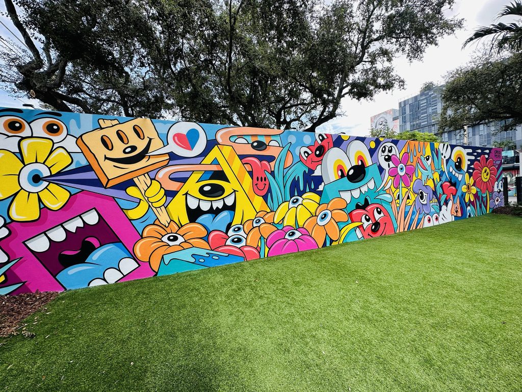 Greg Mike's mural design at Wynwood Walls in Miami, Fl
Photo by Dave Roland
