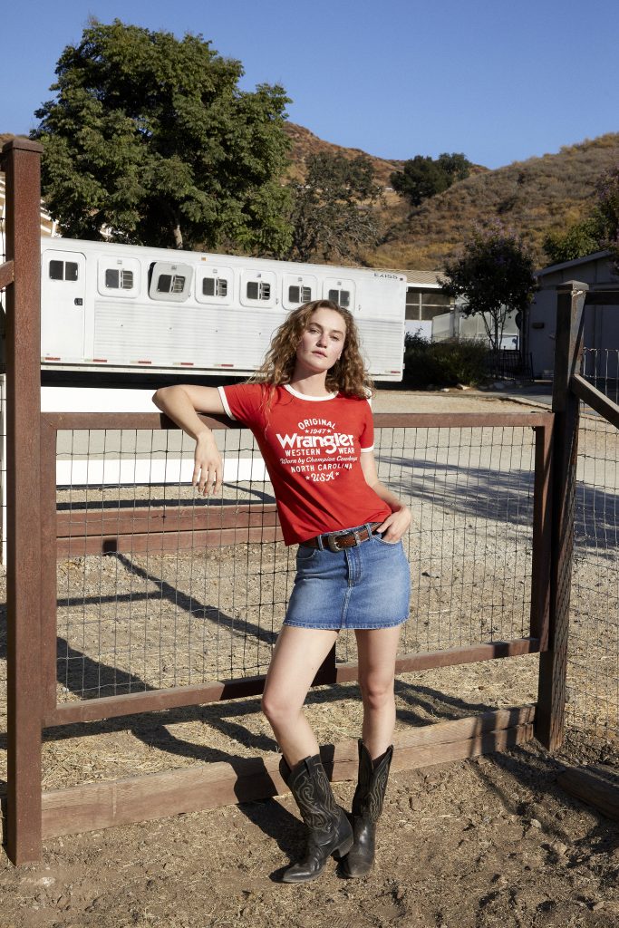 Wrangler x PacSun Slim Ringer T-Shirt & Rodeo Denim Mini Skirt