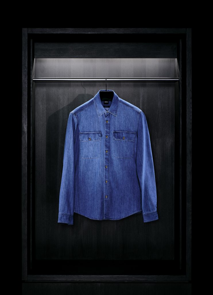 BOSS SELECTED BY BECKHAM - Regular-fit Denim Shirt