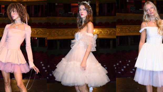 PARIS, FRANCE - SEPTEMBER 26: Models poses on the runway during Wild Rose & Sparrow SS25 PFW Runway Show, Nuit Au Ballet as part of Paris Fashion Week on September 26, 2024 in Paris, France. (Photos by Kristy Sparow/Getty Images for Wild Rose & Sparrow)