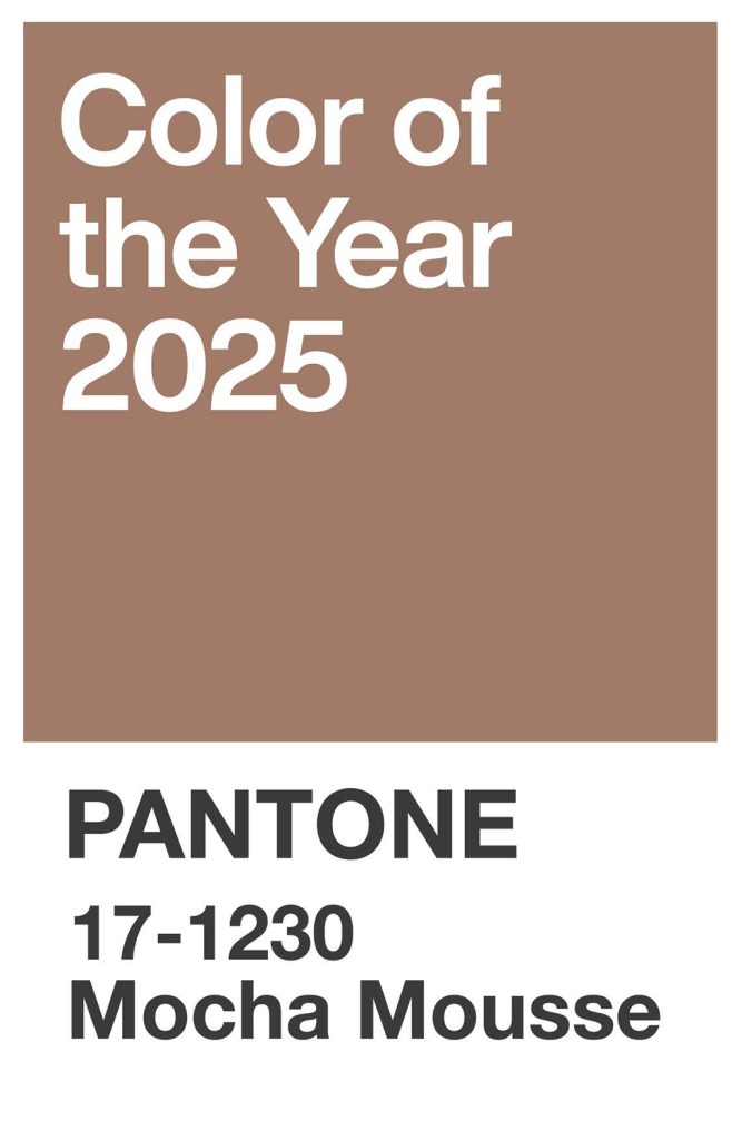 PANTONE® Color of the Year 2025: 17-1230 Mocha Mousse Pantone Chip.
Image courtesy of PANTONE®.