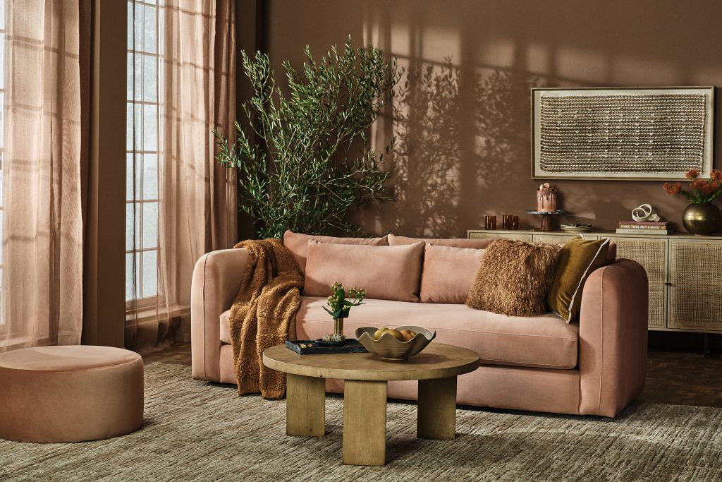 Joybird x Pantone - Sebastian Sofa, Royale in Pantone 17-1230 Mocha Mousse