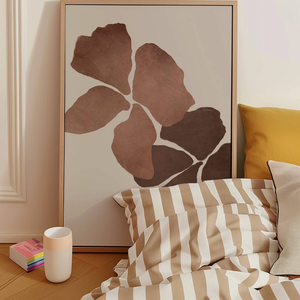 Orchids Framed Canvas - Mocha