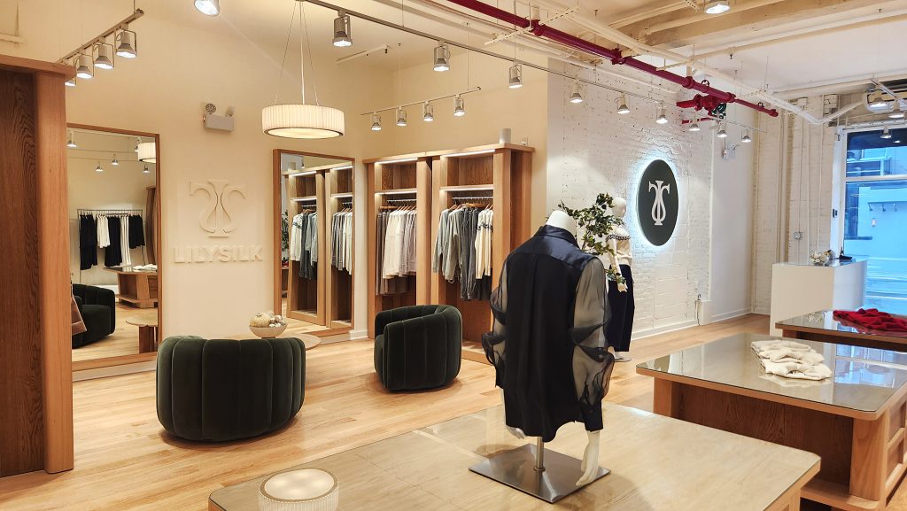 LILYSILK's new New York concept store interior.