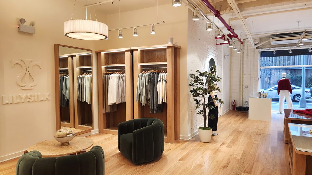 LILYSILK's new New York concept store interior.