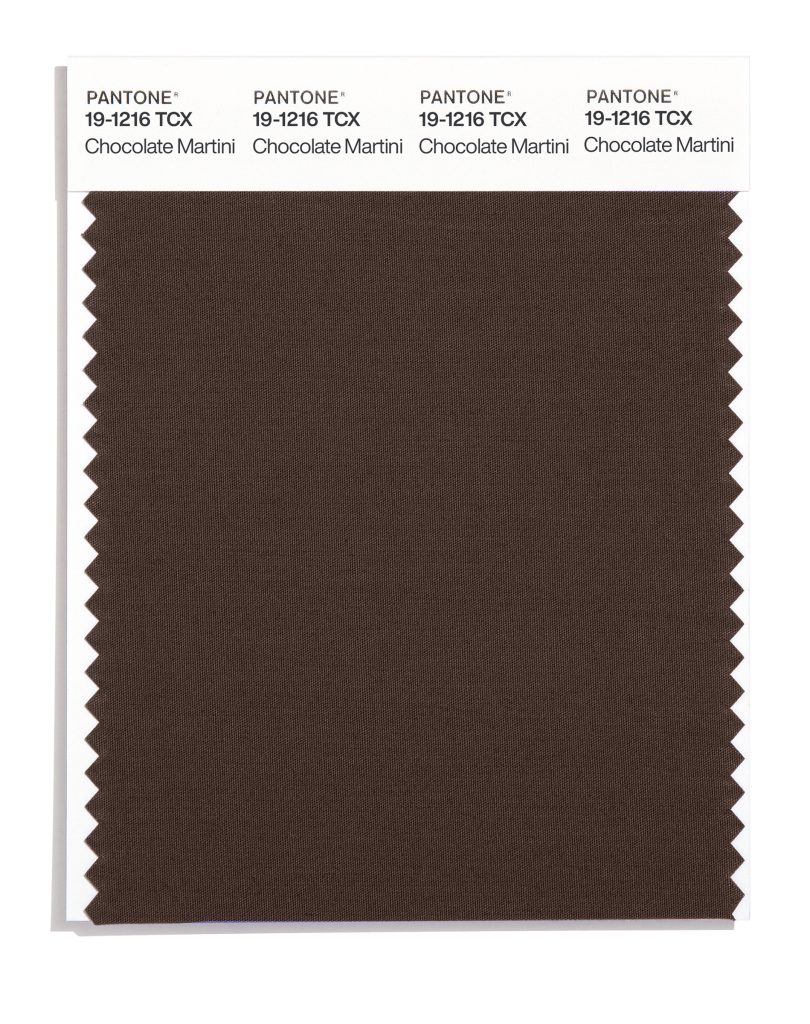 PANTONE 19-1216 TCX Chocolate Martini Color Swatch courtesy of Pantone.