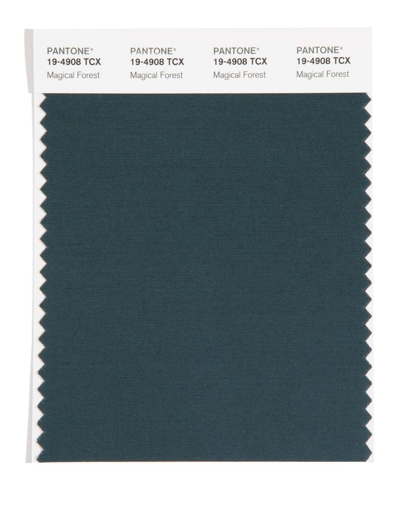 PANTONE 19-4908 TCX Magical Forest Color Swatch courtesy of Pantone.