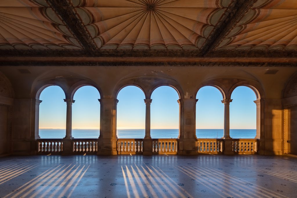 The Upper Loggia of The Breakers 
The Upper Loggia of The Breakers overlooks the Atlantic Ocean. "Loggia" is an Italian word for an arcade or porch open on only one side, a common feature of Renaissance palaces. Photo courtesy of The Preservation Society of Newport County.